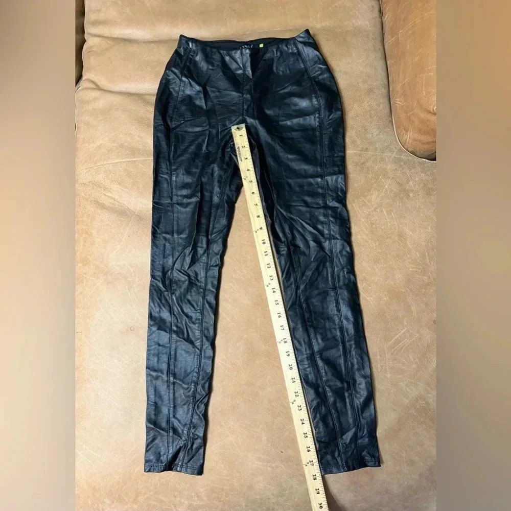 Lysse Women's Black Vegan Faux Leather Skinny Leggings Pants Size Small - Picture 4 of 8